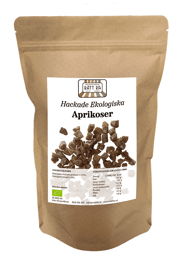 Ekologiska hackade aprikoser 500 g