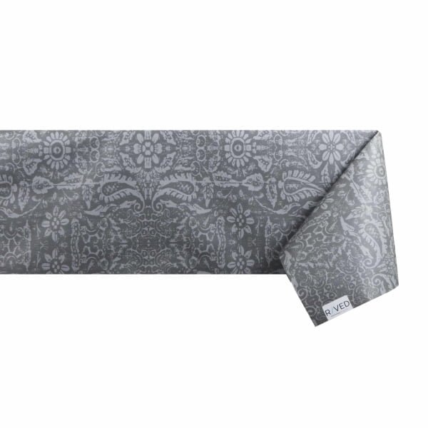 Raved Oilcloth - Flower Design Gray