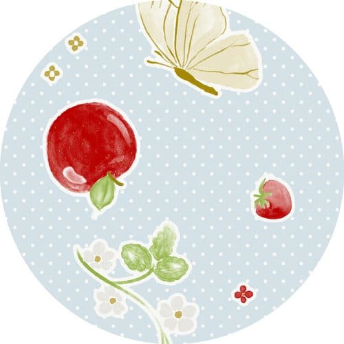 Raved Round Oilcloth ø 160 cm - Strawberries and Apples