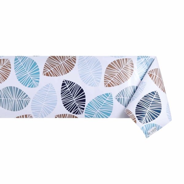 Raved Oilcloth - Brown and Blue Leaves