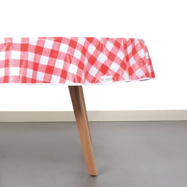 Raved Round Oilcloth ø 160 cm - Picknick Red
