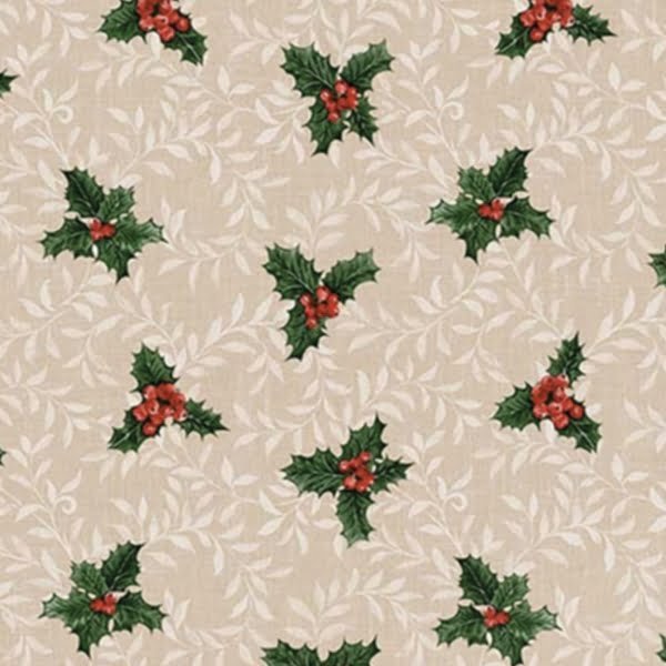 Raved Christmas Oilcloth - Christmas Holly