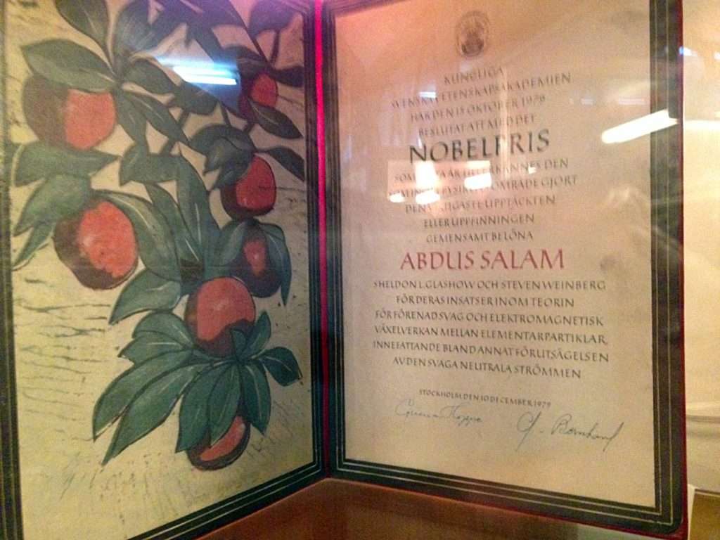 Dr. Abdus Salam Nobel Award - GC University Museum, Lahore.