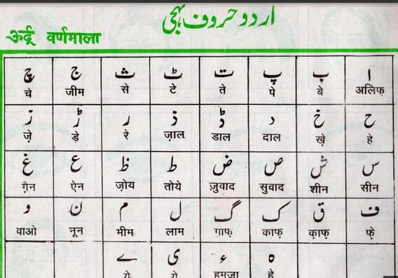 urdu alphabets