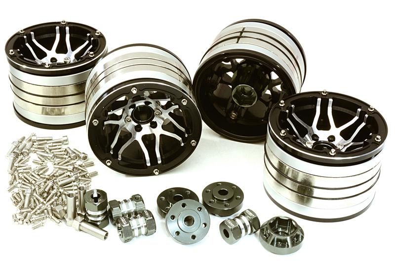 AXspeed RC Felgen Set - 6-teiliges Alu-Felgen Set Für Tamiya Truck & Trailer