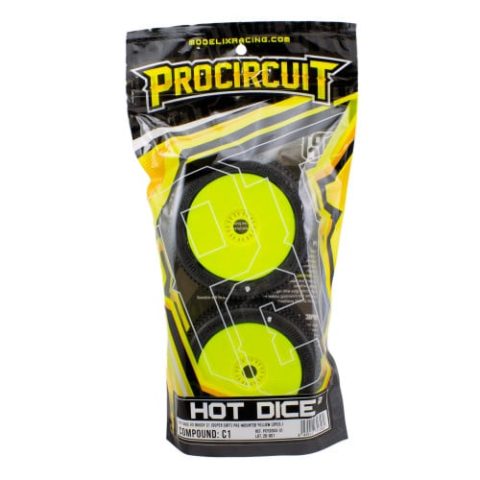 Procircuit Hot Dice v2 buggy C1(super soft) pre-mounted yellow (x2) - Afbeelding 2