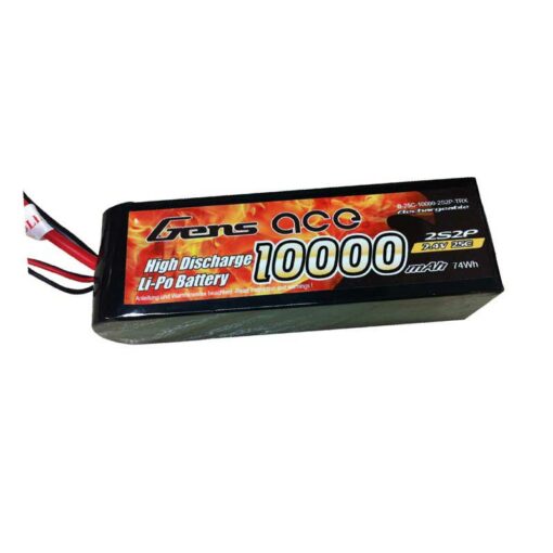 Gens ace 10000mAh 7.4V 25C 2S2P Lipo Battery with Original TRX - TRAXXAS Connector - RcHobby24