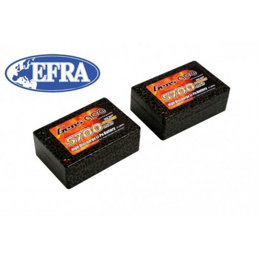 Gens ace 5700mAh 7.4V 50C 2S3P Saddle LiPo Battery 12# - EFRA Approved - RC Car - RcHobby24