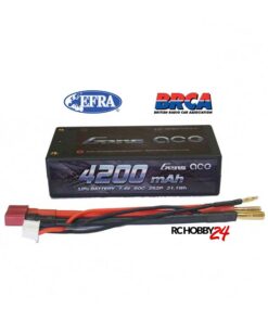 Gens ace 4200mAh 7.4V 60C 2S2P HardCase Lipo Battery 29# - DEAN-T - RC Car, RC Drifting Car 1/10 & 1/12 Racing, EFRA & BRCA Godkjent - www.RcHobby24.com