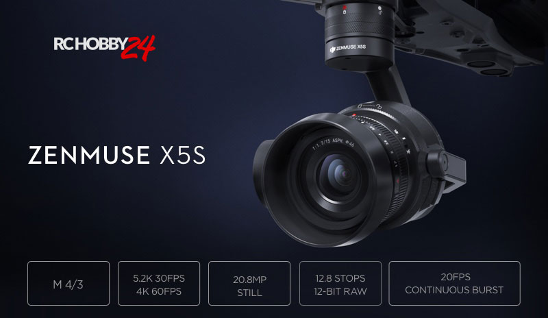 DJI Zenmuse X5S Gimbal & Camera 5.2K with DJI MFT 15mm Lens - www.RcHobby24.com