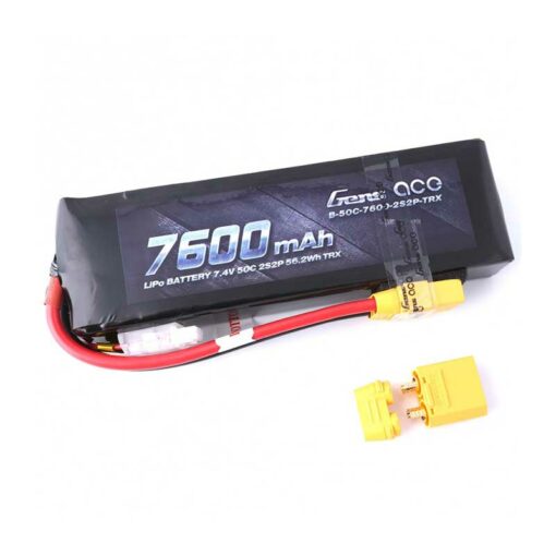 Gens ace 7600mAh 7.4V 50C 2S2P Lipo Battery Pack - TRAXXAS - XT90 Plugg - www.RcHobby24.com