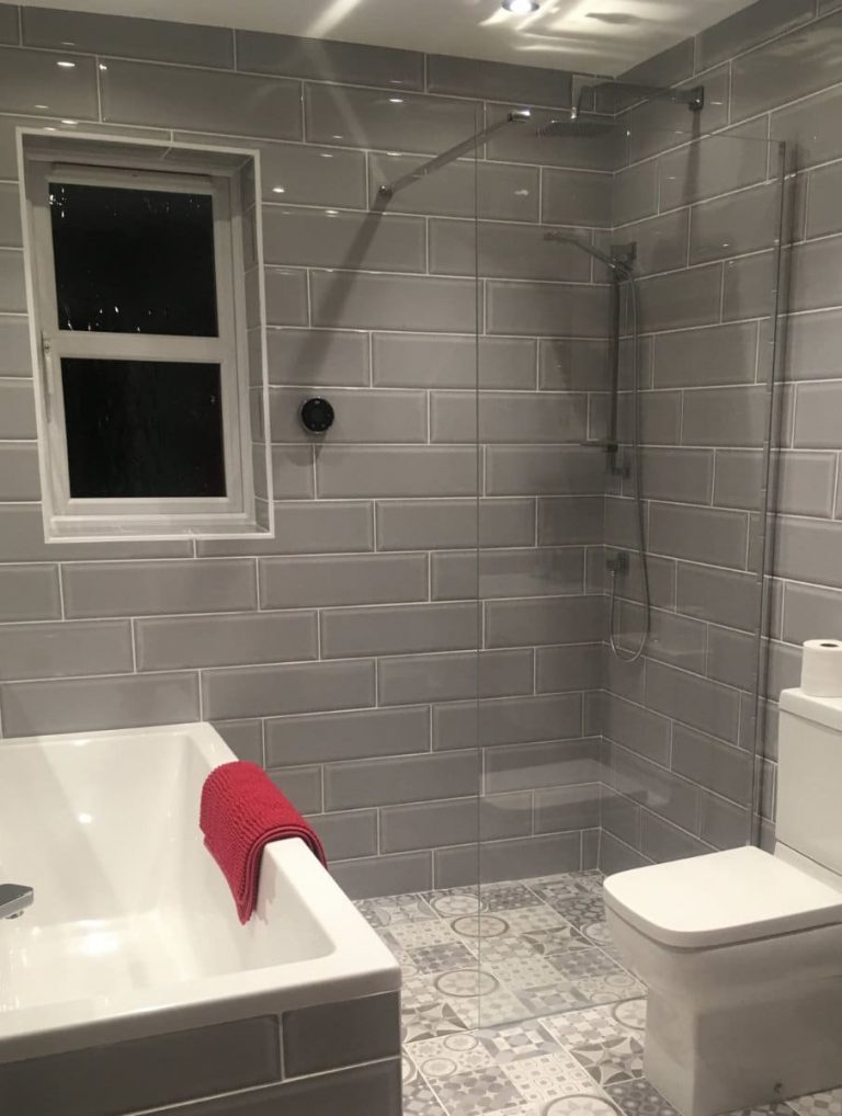 Bathroom with a lovely warm heating system from your local plumbers.