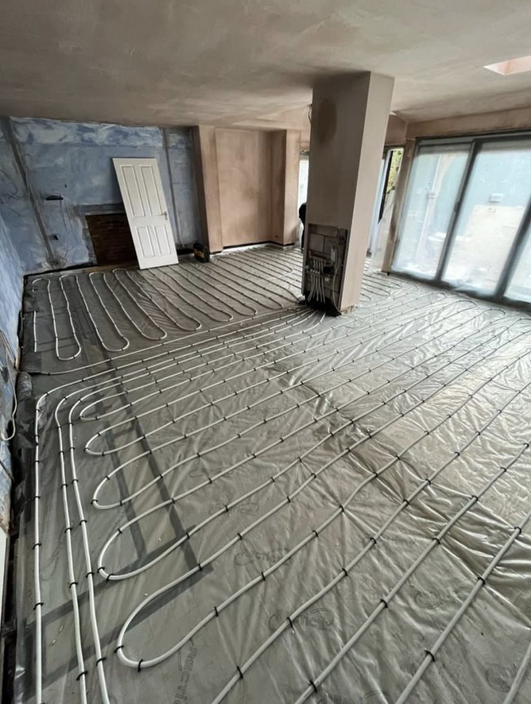 Underfloor heating installed by Reading Plumbing and Heating.