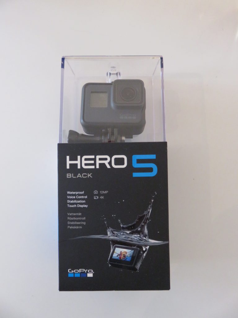 A picture of my Hero 5 GoPro camera in its box