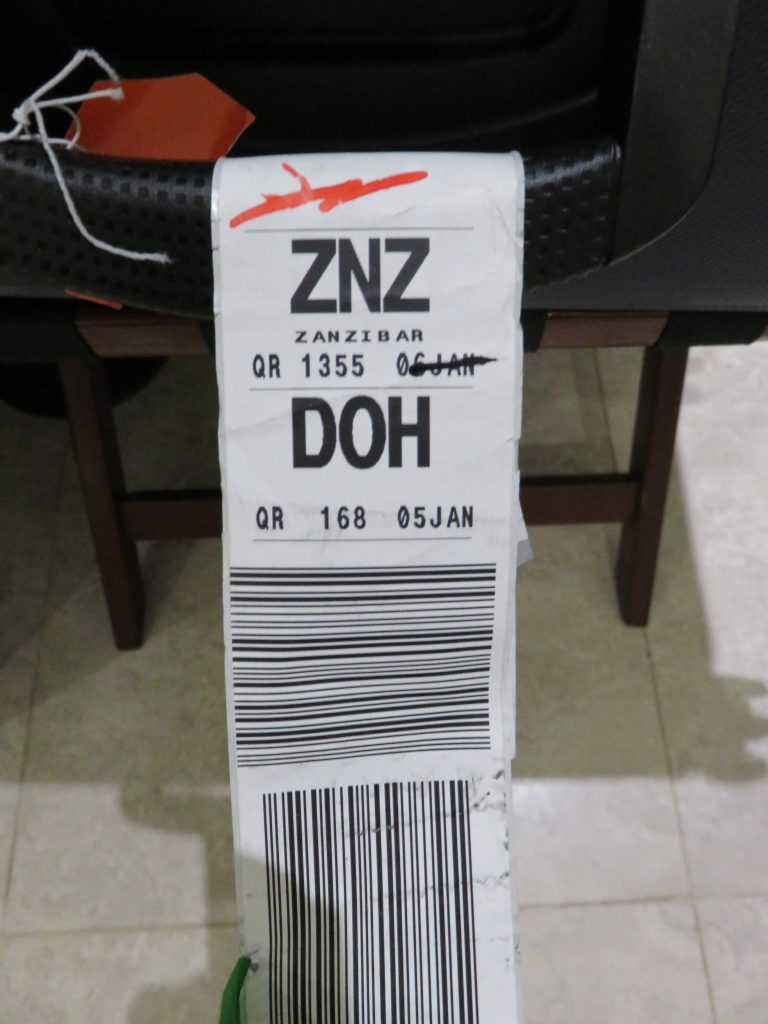 a picture of my luggage tag