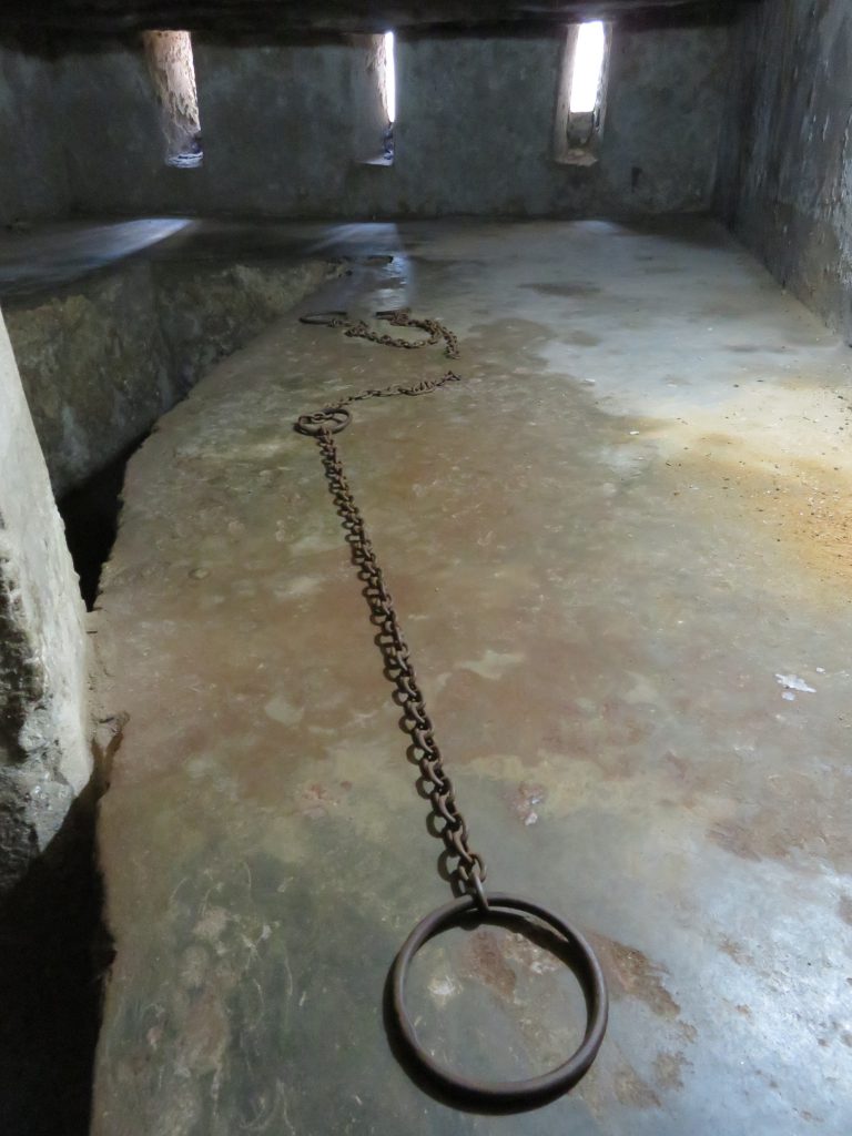 chains on display used to hold slaves