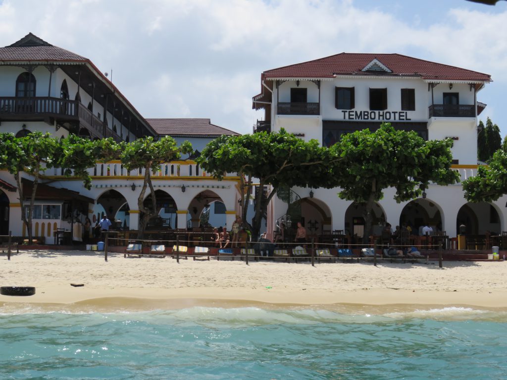 a picture of Tembo hotel from the boat