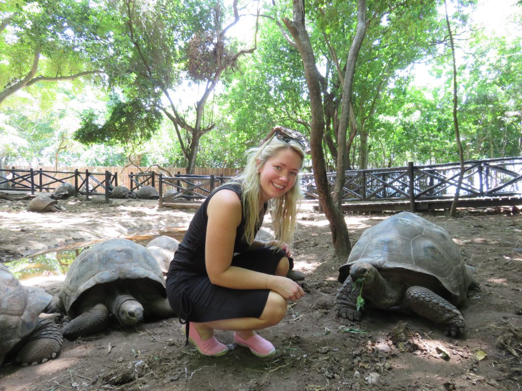 a picture of me with a tortoise