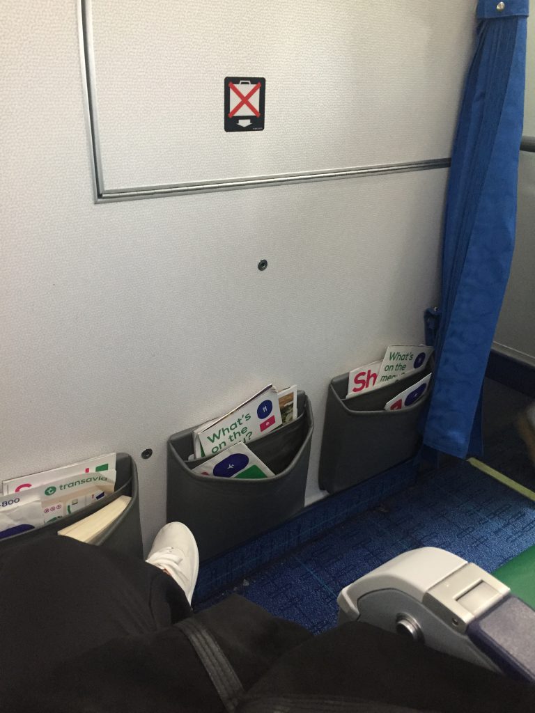 a picture of the leg room on my seat