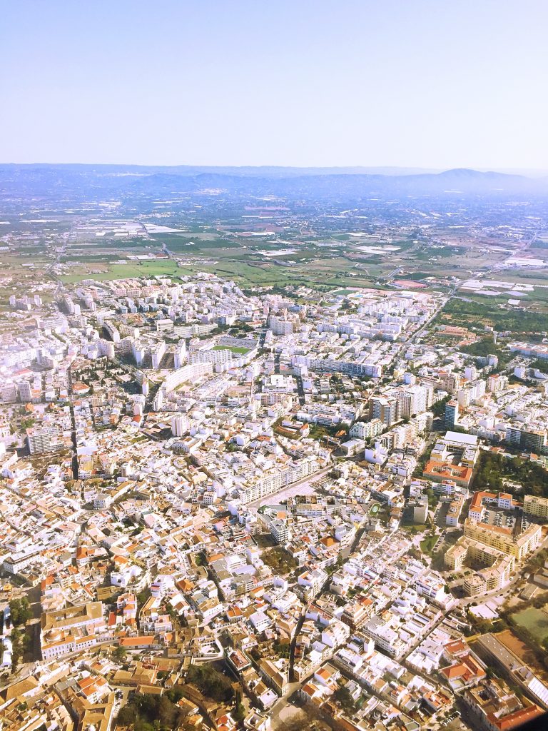 a view of the city before landing