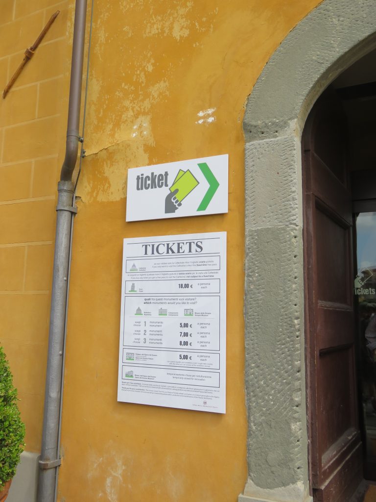 a picture of the sign for tickets to the tower