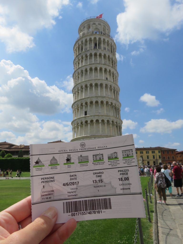 a picture of my ticket to visit the tower