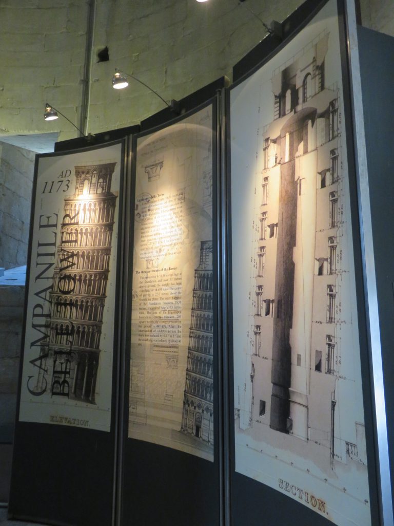 a picture of the display of the design and history of the tower 