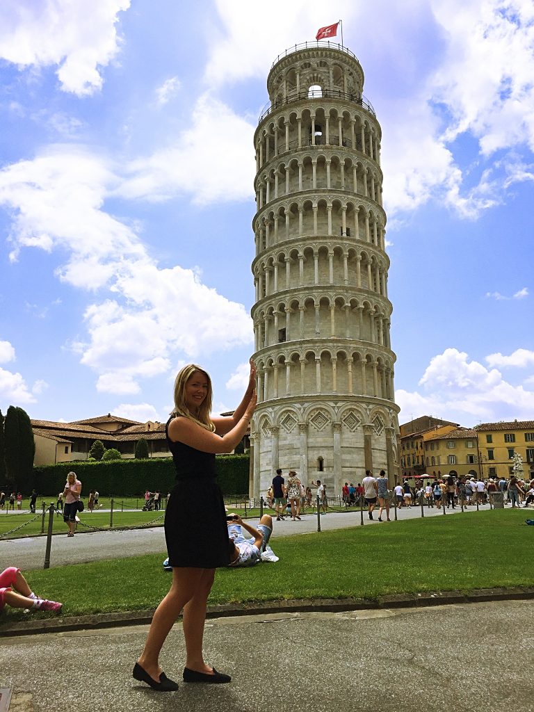 a picture of me taking funny photo with the tower