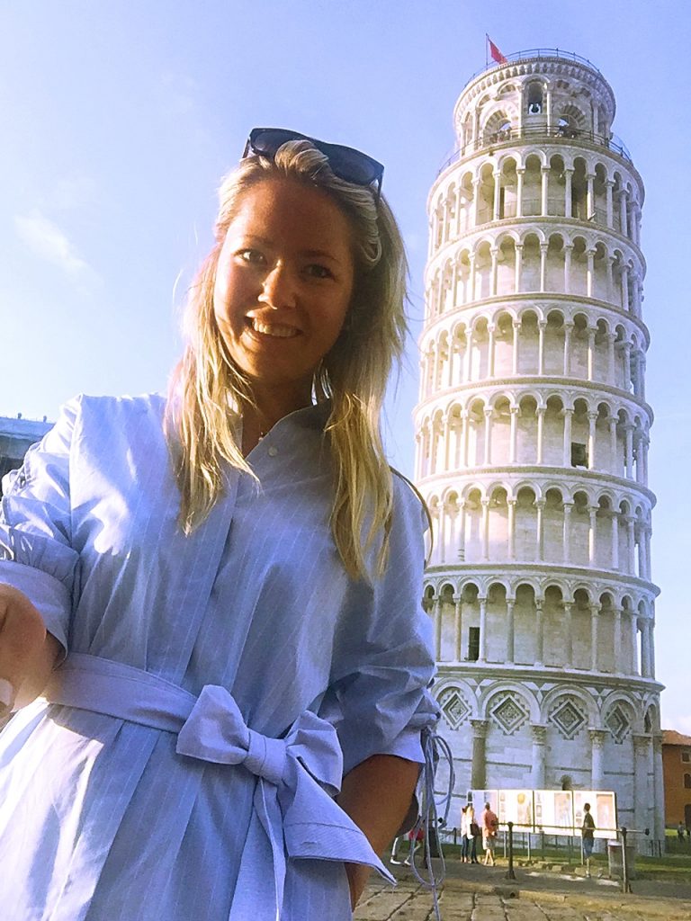 Another selfie at the leaning tower of Pisa