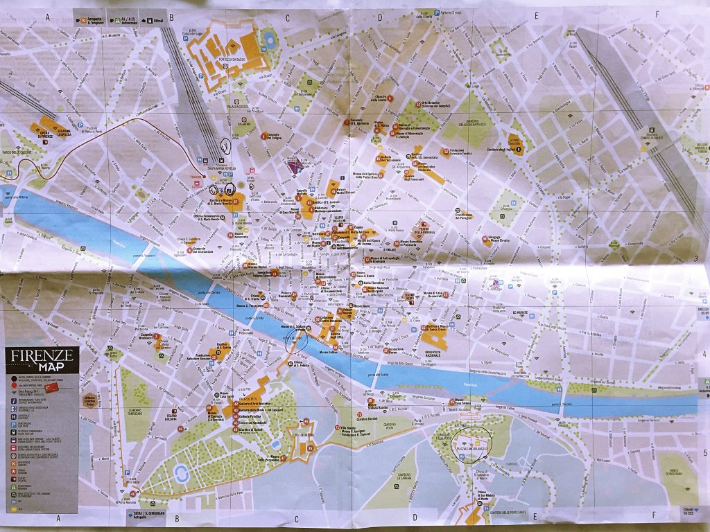 A picture of the map of Florence 