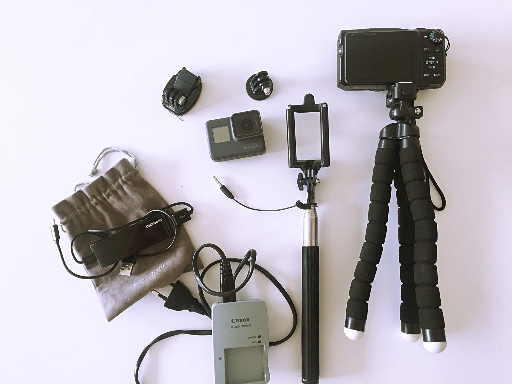 A picture of all the gear I carry to take pictures