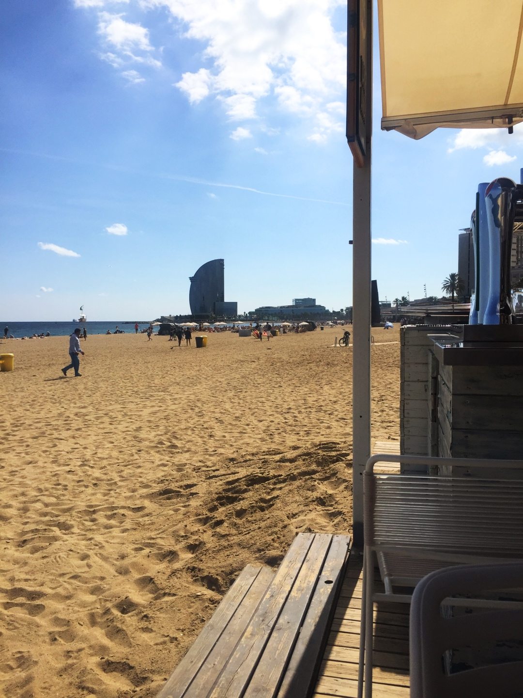 A view from a bar at the beach