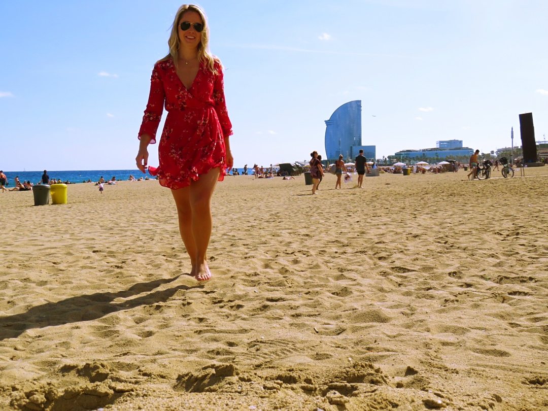 Me having a good time walking on the beach