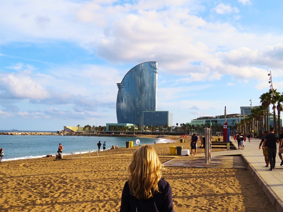 A picture of me with the W hotel at Stranden Beach