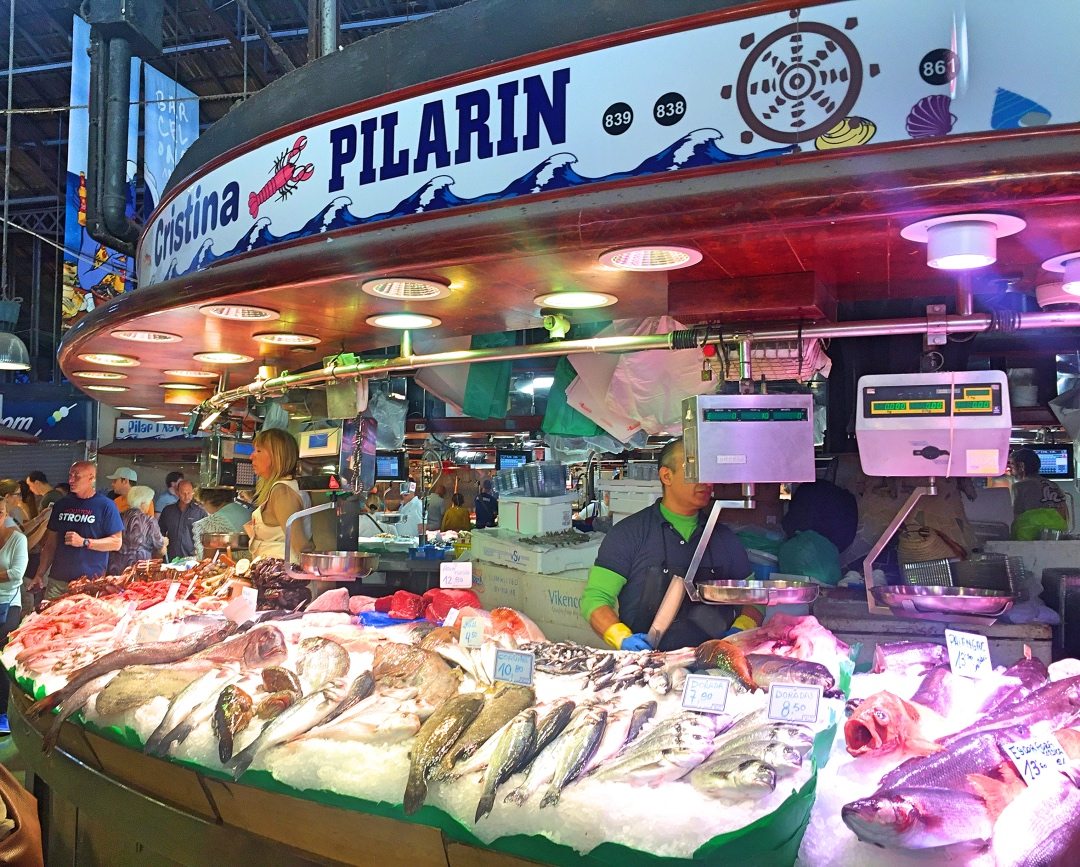 Fish market at La Boqueria Barcelona