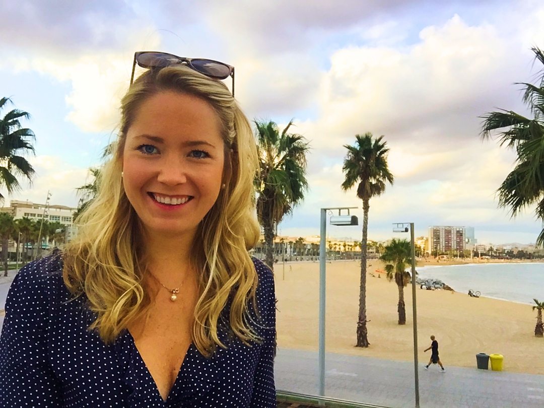 A picture of me with the beach behind me at W hotel