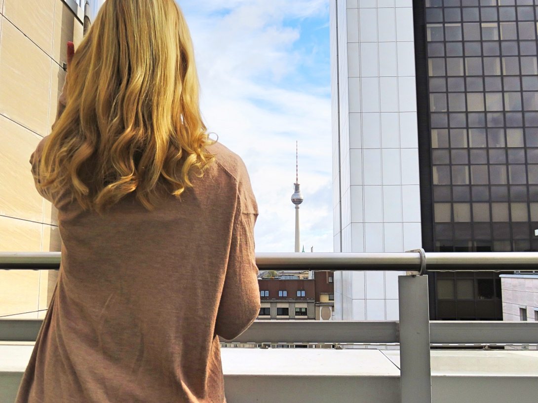 Me looking at the Berlin TV tower