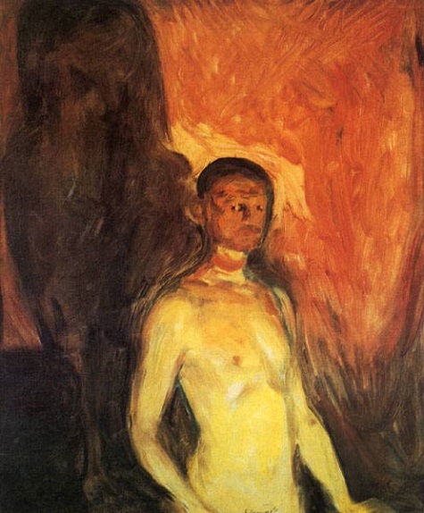 Autorretrato en el infierno, E. Munch (1903)