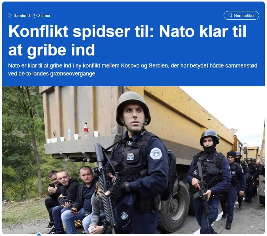 NATO klar til at gribe ind mellem Kosovo og Serbien