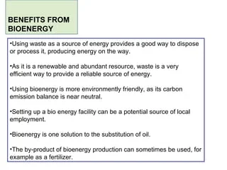 Benefits of Bioenergy