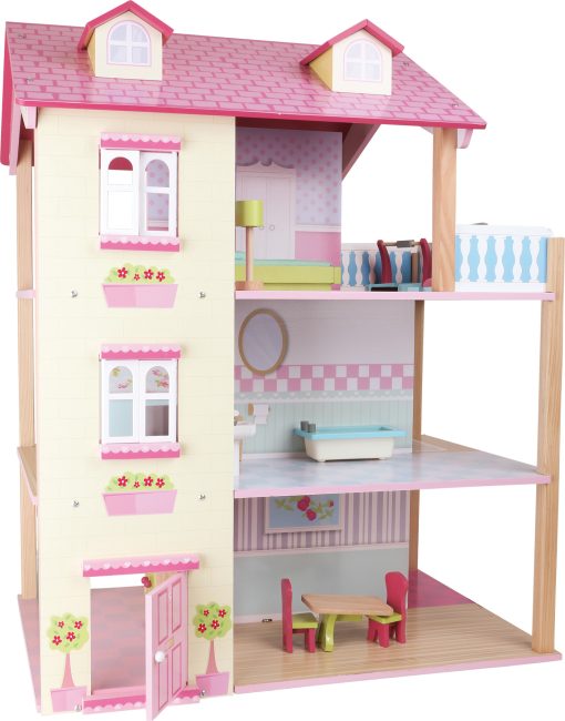 LG 3126 dolls house with pink roof and 3 floors revolving 1