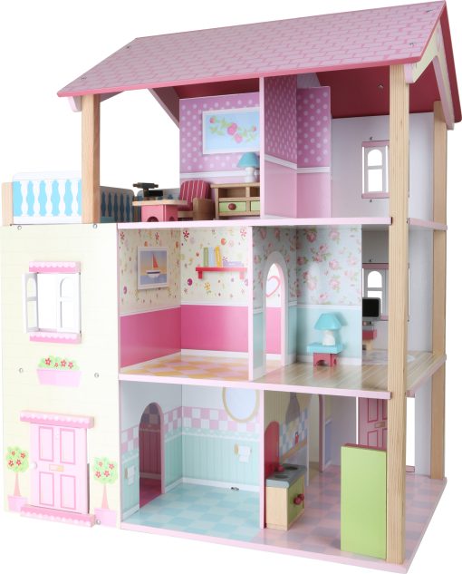 LG 3126 dolls house with pink roof and 3 floors revolving 2