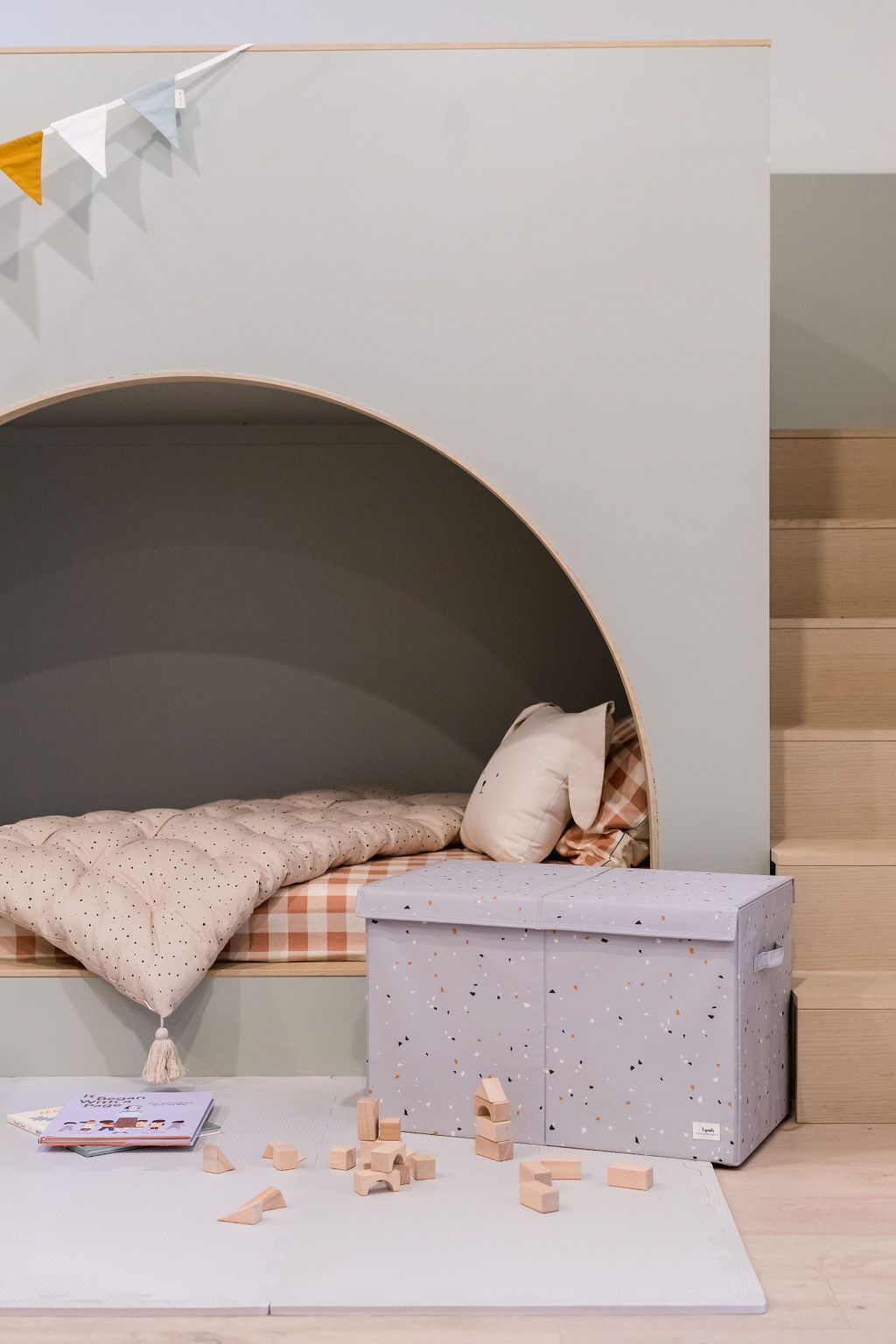3 Sprouts Opbevaringskasse med låg, Terrazzo/Lysegrå 4 3 Sprouts Opbevaringskasse med låg, Terrazzo/Lysegrå - Billede 4