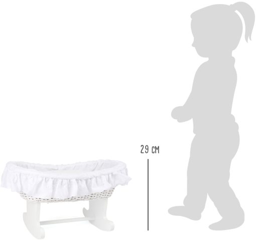 LG 11417 dolls wicker cradle white 3 2