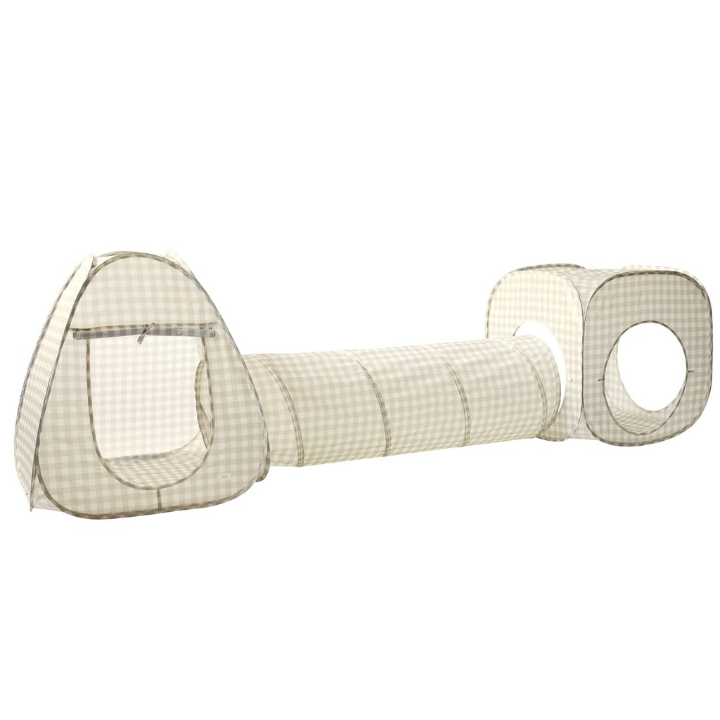 3 Sprouts Telt- og tunnel Sæt, Gingham beige 1 Gingham beige