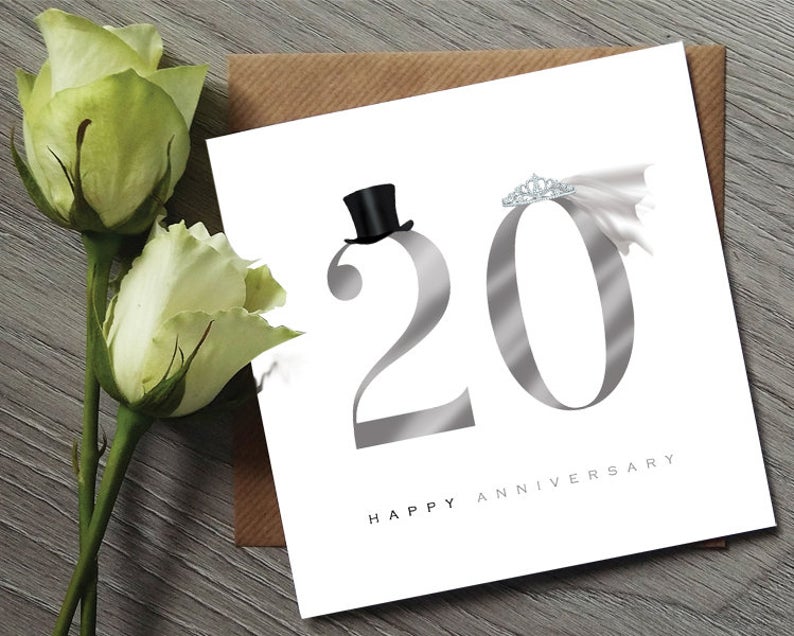 20th Wedding Anniversary Card