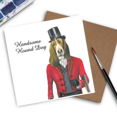Hunting Card - Handsome Hound Dog