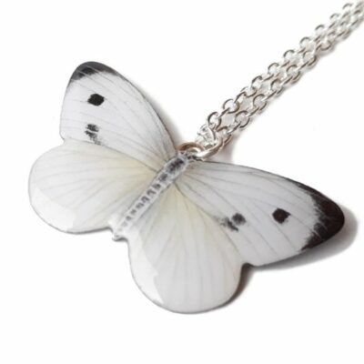 White Butterfly Necklace