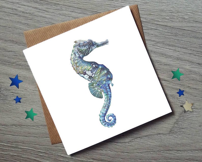 Seahorse Birthday Card