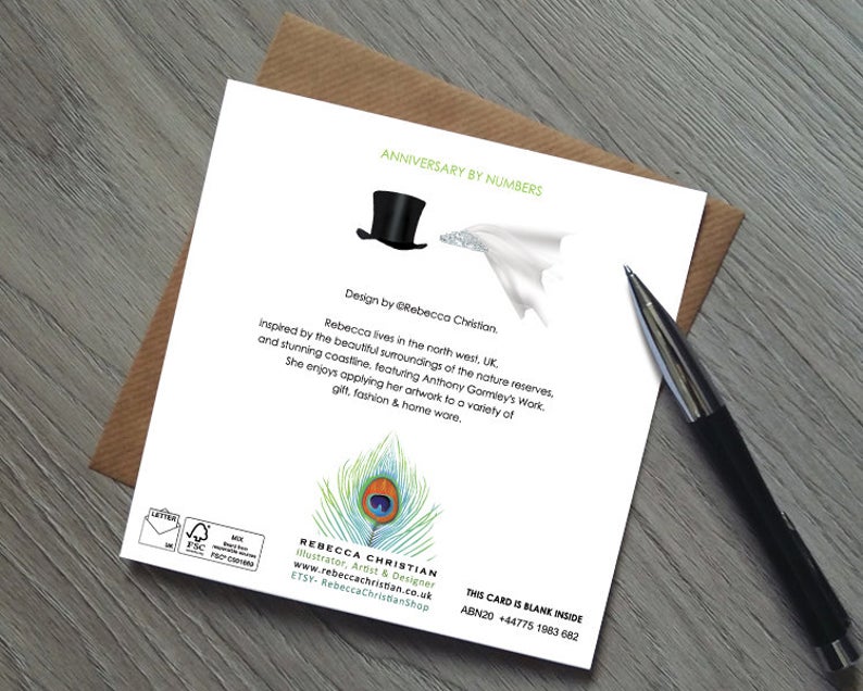 20th Wedding Anniversary Card - Image 4